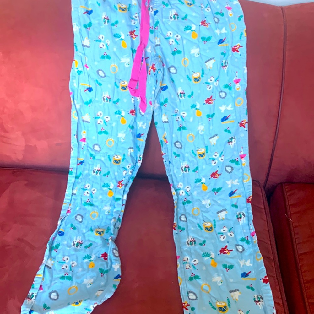 Lands End Christmas 100 % Cotton Women Night Sleepwear Pants Small Vintage